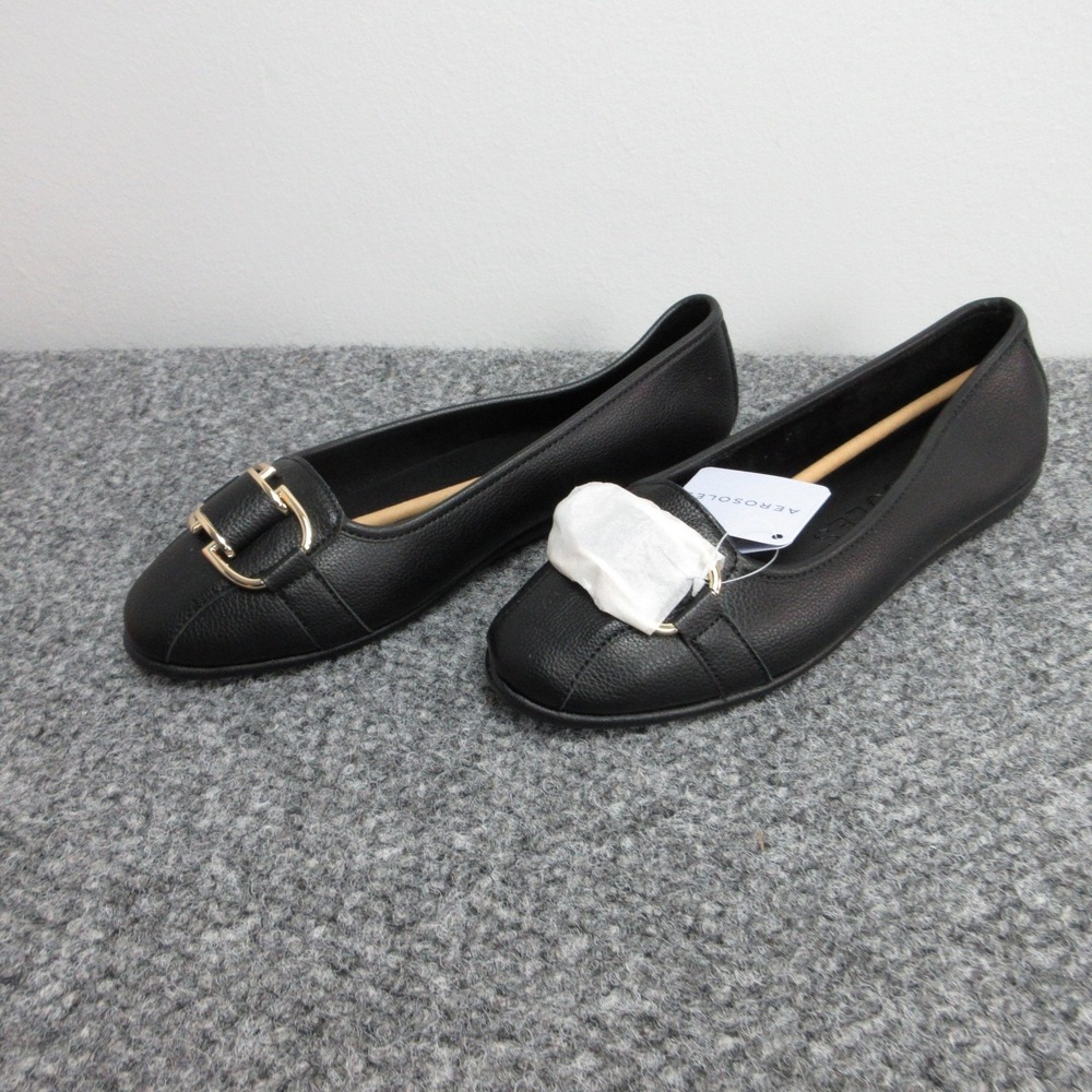 Aerosoles Shoes Womens 10W Black PU Bentley Loafer Flats Buckle Slip On - Picture 4 of 10